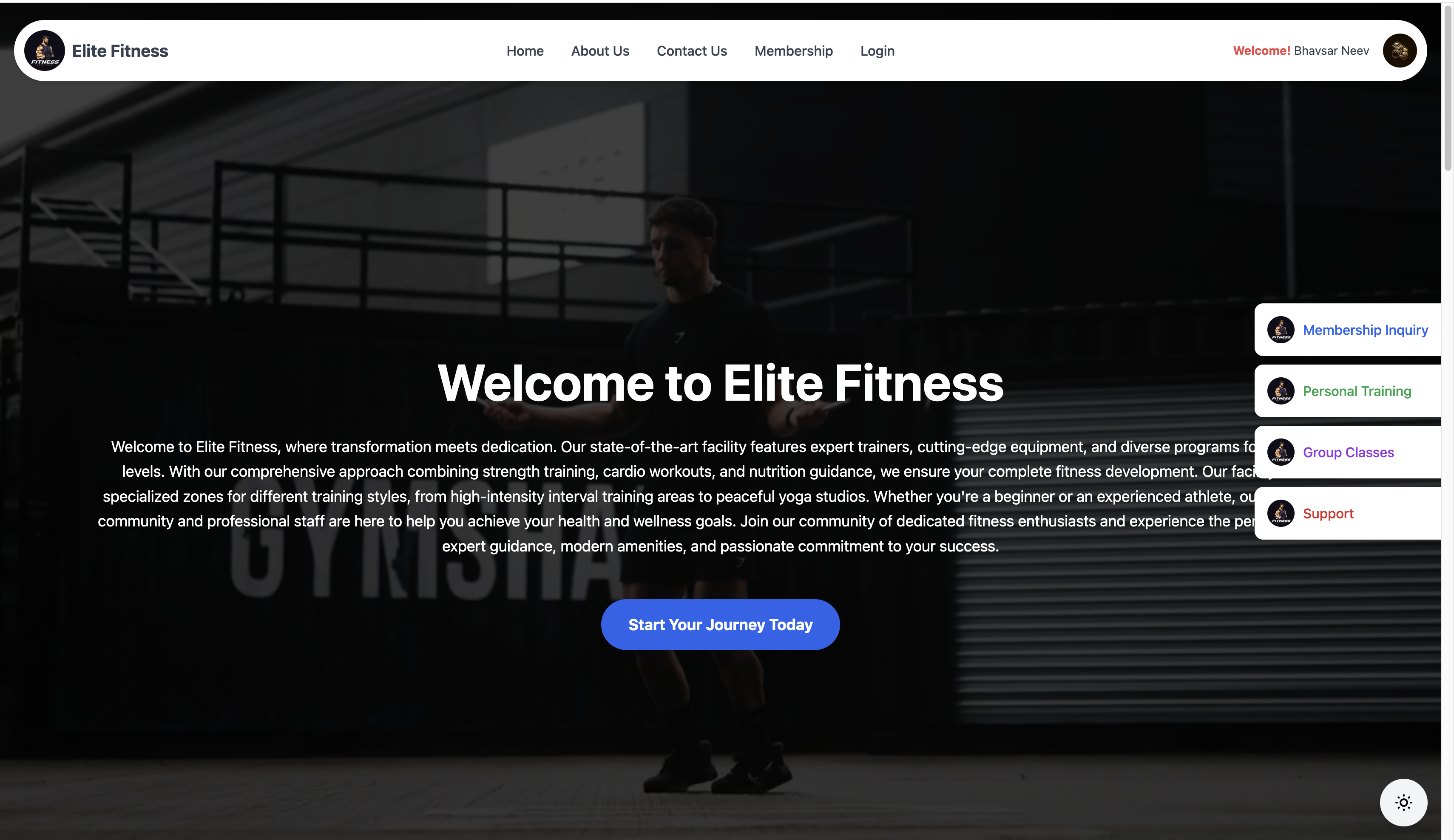 Fitness Website frontend preview image